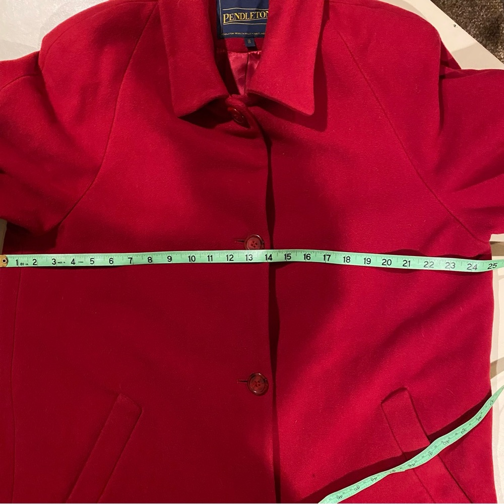 Pendleton Coat Women’s 18 Red Cashmere Blend Overcoat Single Breasted Button Dn. - Picture 5 of 10